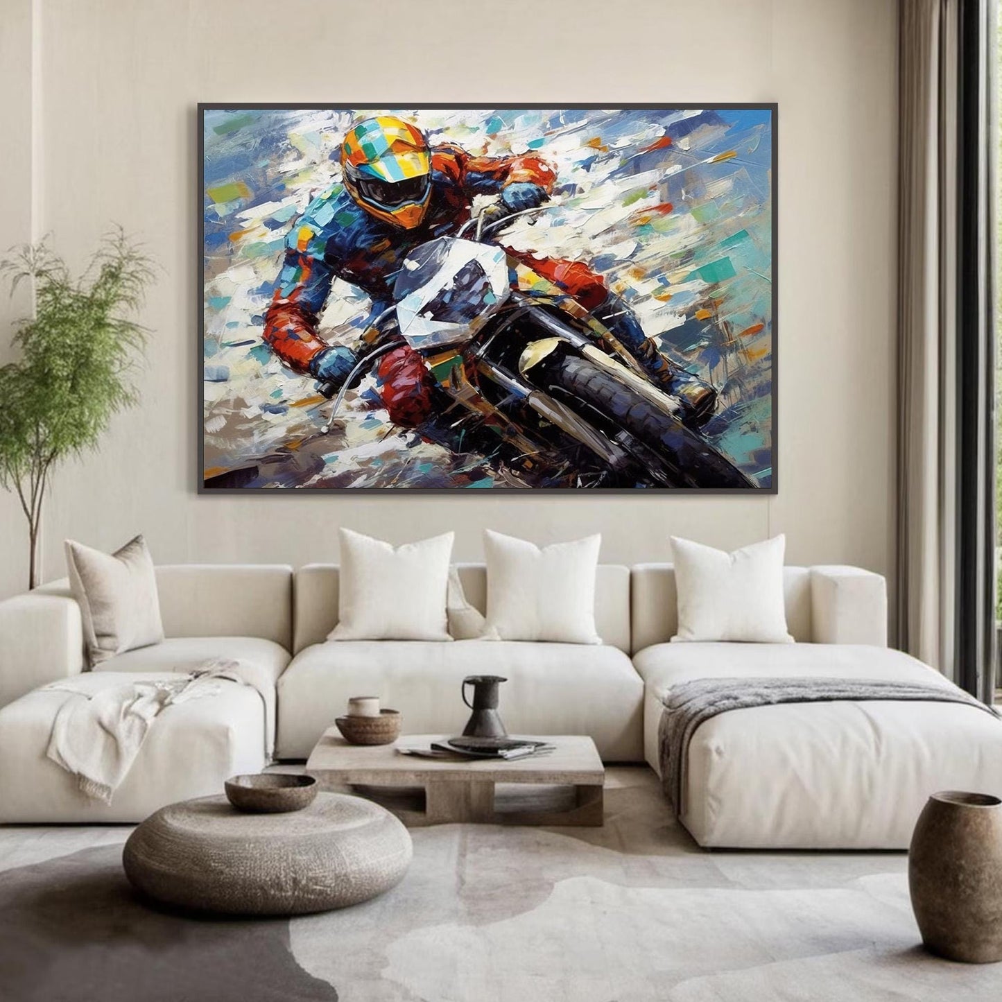 Vibrant Motorcycle – Abstract | Oil Painting, view 4