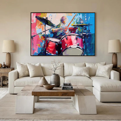 Colorful Abstract Wall Art – Vibrant Drummer