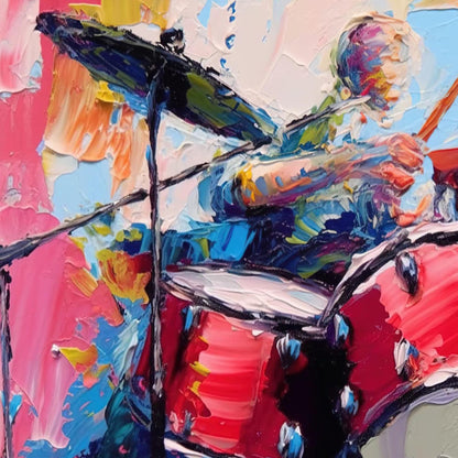 Colorful Abstract Wall Art – Vibrant Drummer