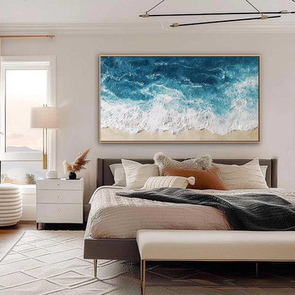Textured Ocean Wave Oil Painting Seascape Wall Art