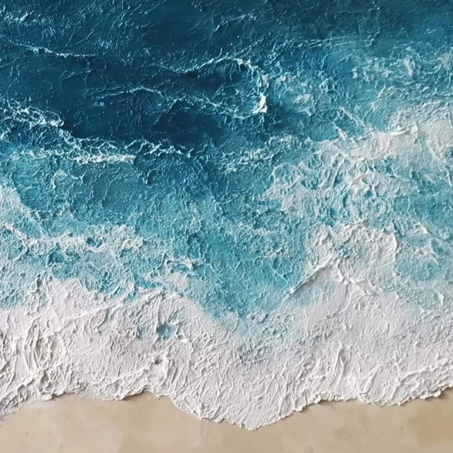 Textured Ocean Wave Oil Painting Seascape Wall Art
