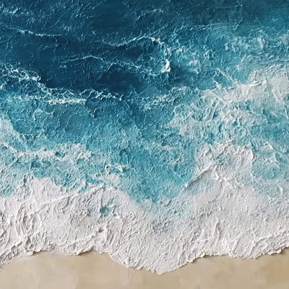 Textured Ocean Wave Oil Painting Seascape Wall Art