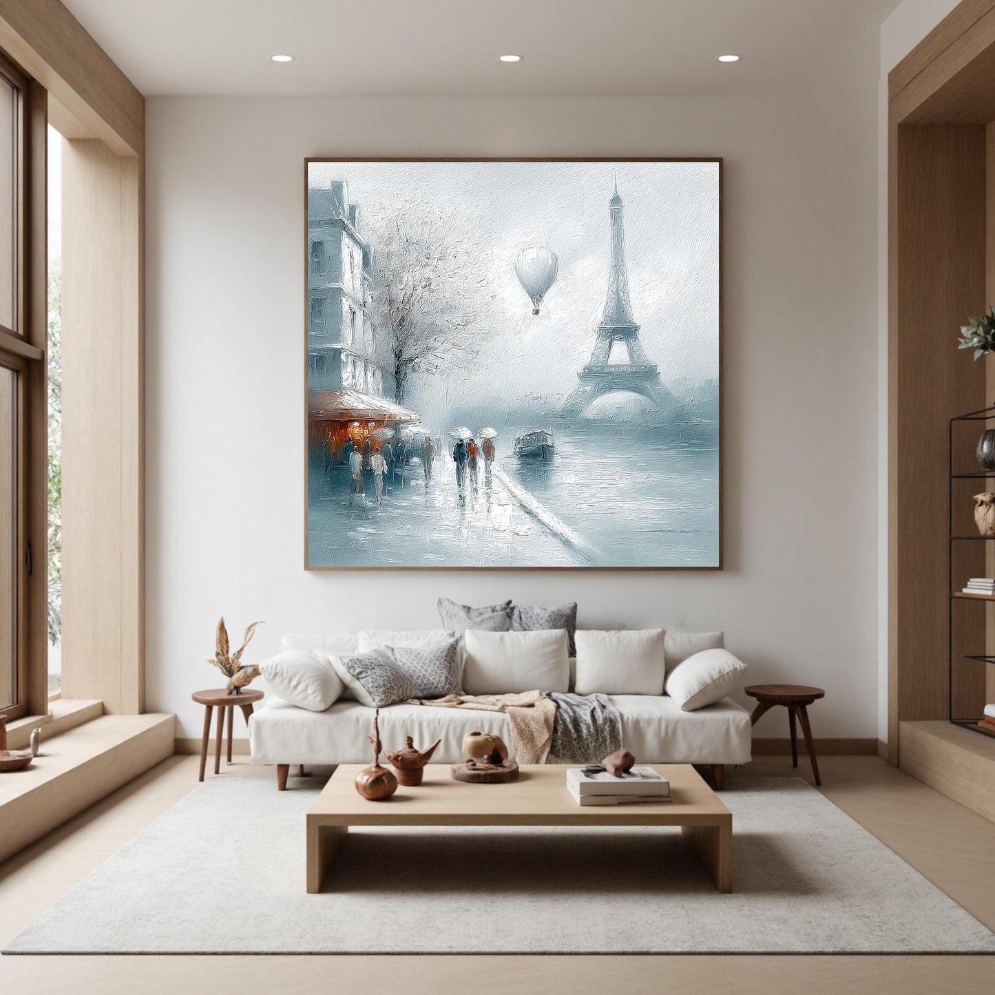 Impressionist City Architecture Wall Art – Paris Rainy Street