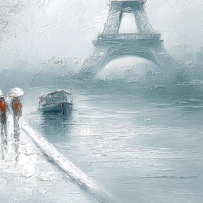 Impressionist City Architecture Wall Art – Paris Rainy Street