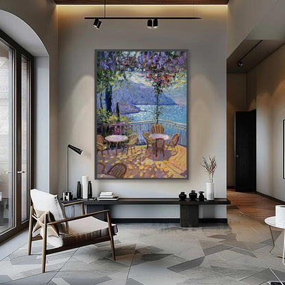 Green and Gold Wisteria Floral Wall Art – Wisteria Balcony