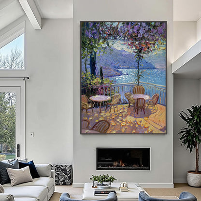 Green and Gold Wisteria Floral Wall Art – Wisteria Balcony