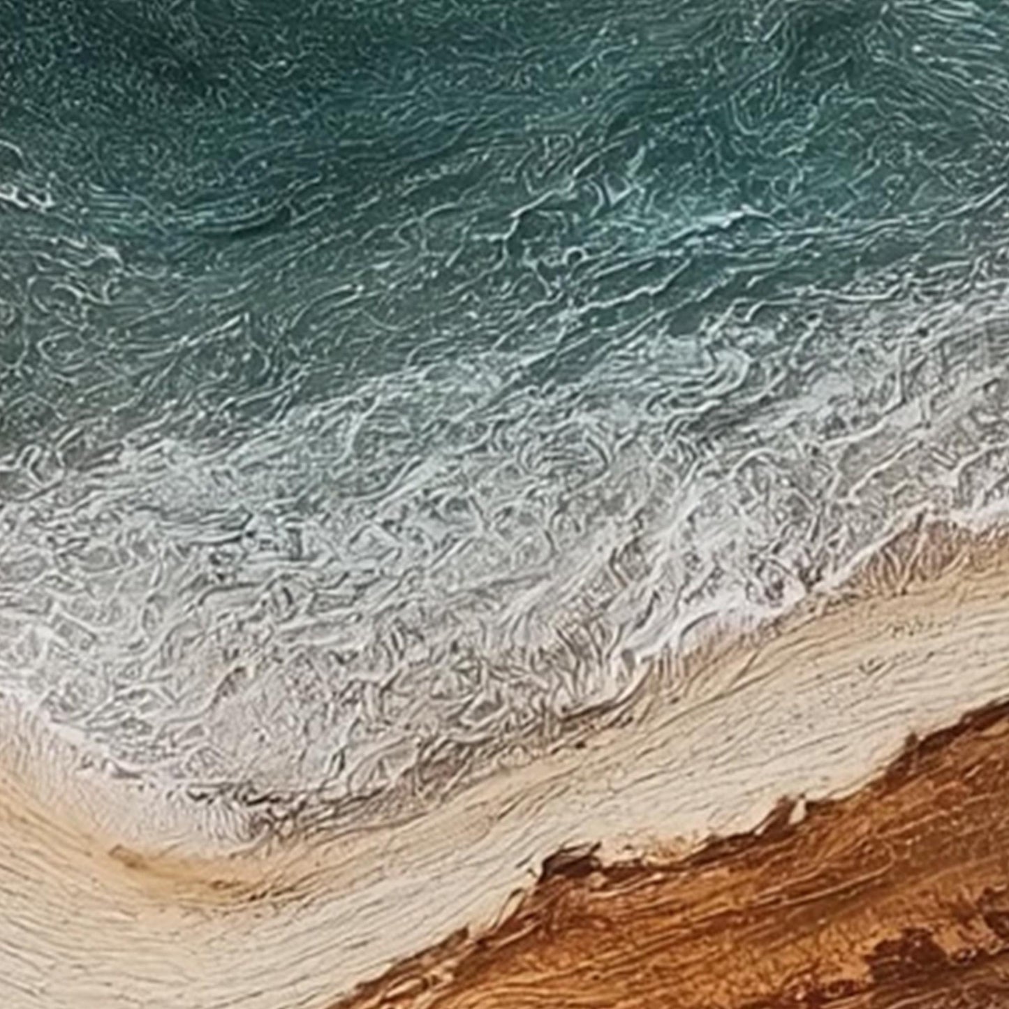 Abstract Textured Ocean Wave Seascape Wall Art – Abstract Ocean Wave Triptych