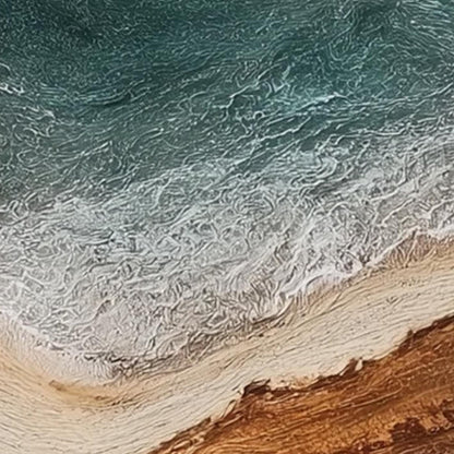 Abstract Textured Ocean Wave Seascape Wall Art – Abstract Ocean Wave Triptych