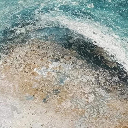 Abstract Textured Ocean Wave Seascape Wall Art – Textured Ocean Wave Triptych
