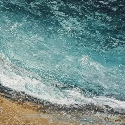 Abstract Textured Ocean Wave Seascape Wall Art – Textured Ocean Wave Triptych