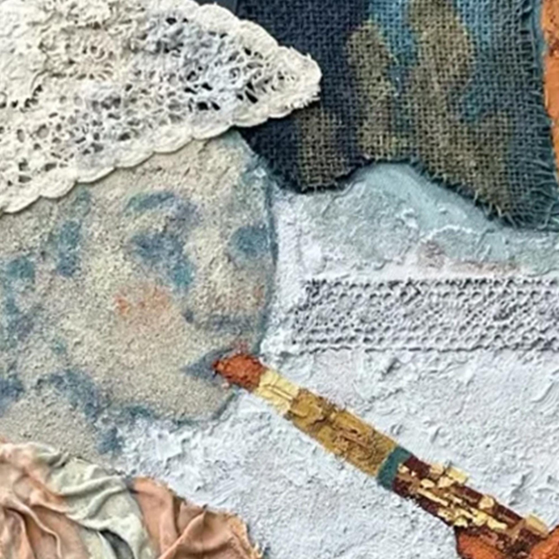 Textured Flute Player Mixed Media Painting – Abstract Wall Art | Textured Mixed Media Painting, view 4