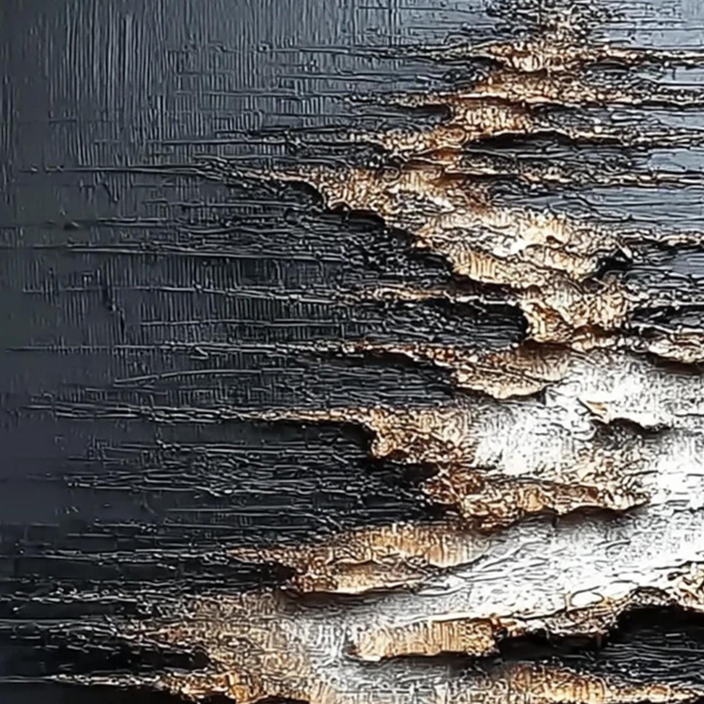 Gold and Silver Textured Abstract Minimalist Wall Art