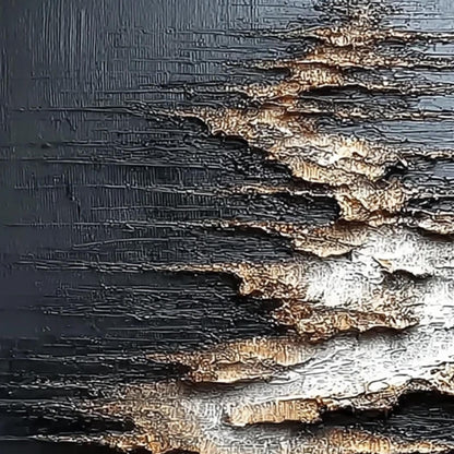 Gold and Silver Textured Abstract Minimalist Wall Art