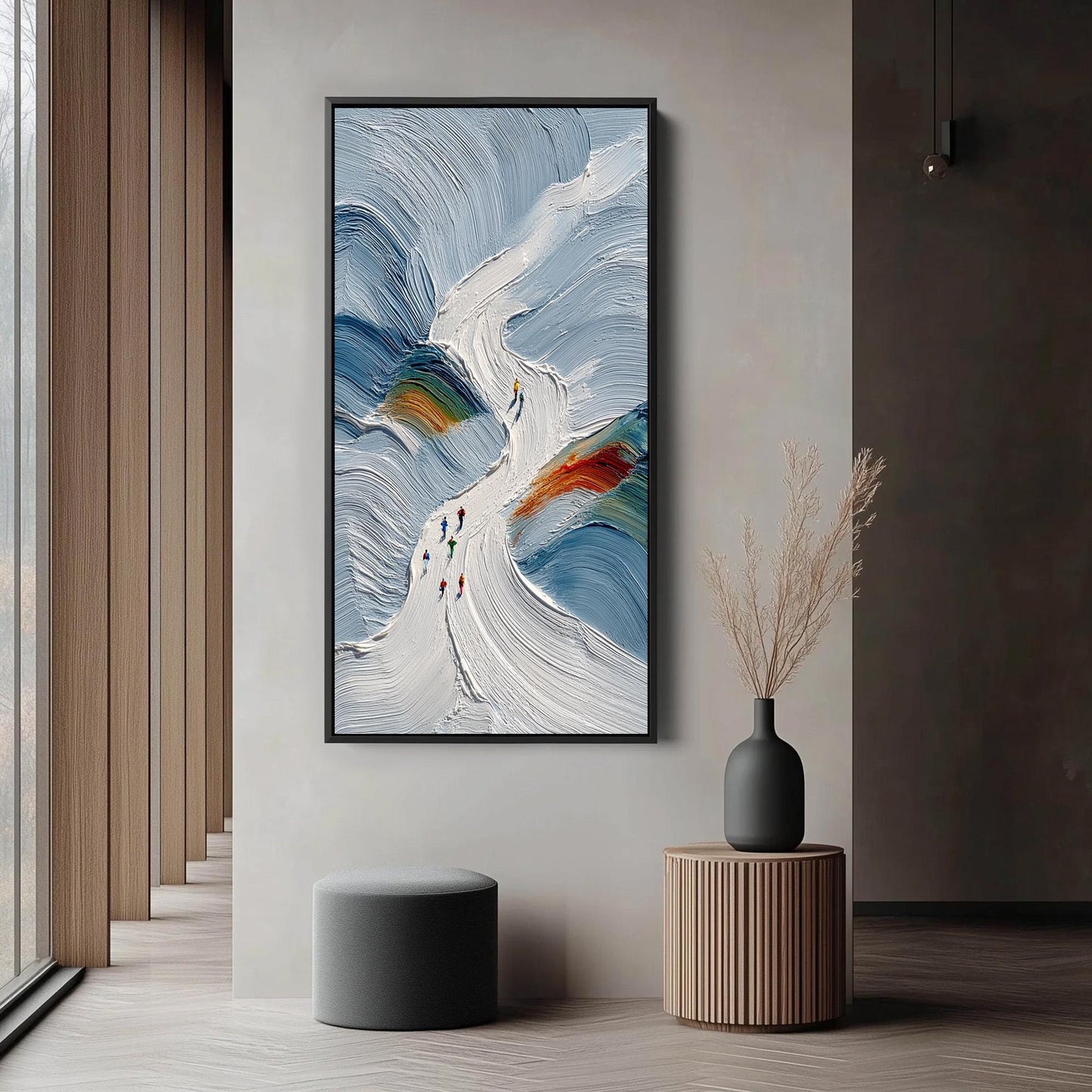 Colorful Impasto Abstract Wall Art – Ski Slope Painting