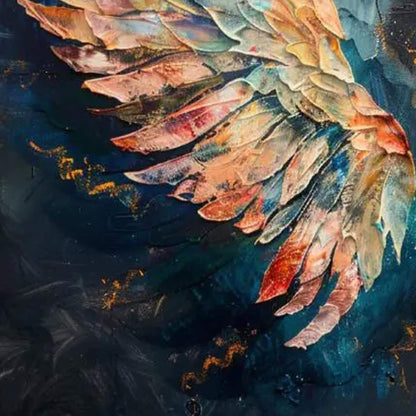 Colorful Impasto Bird Animal Wall Art