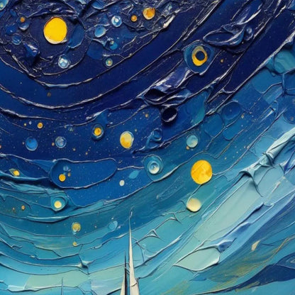 Gold Impasto Sailboat 3D Texture Wall Art – Night Seascape Painting
