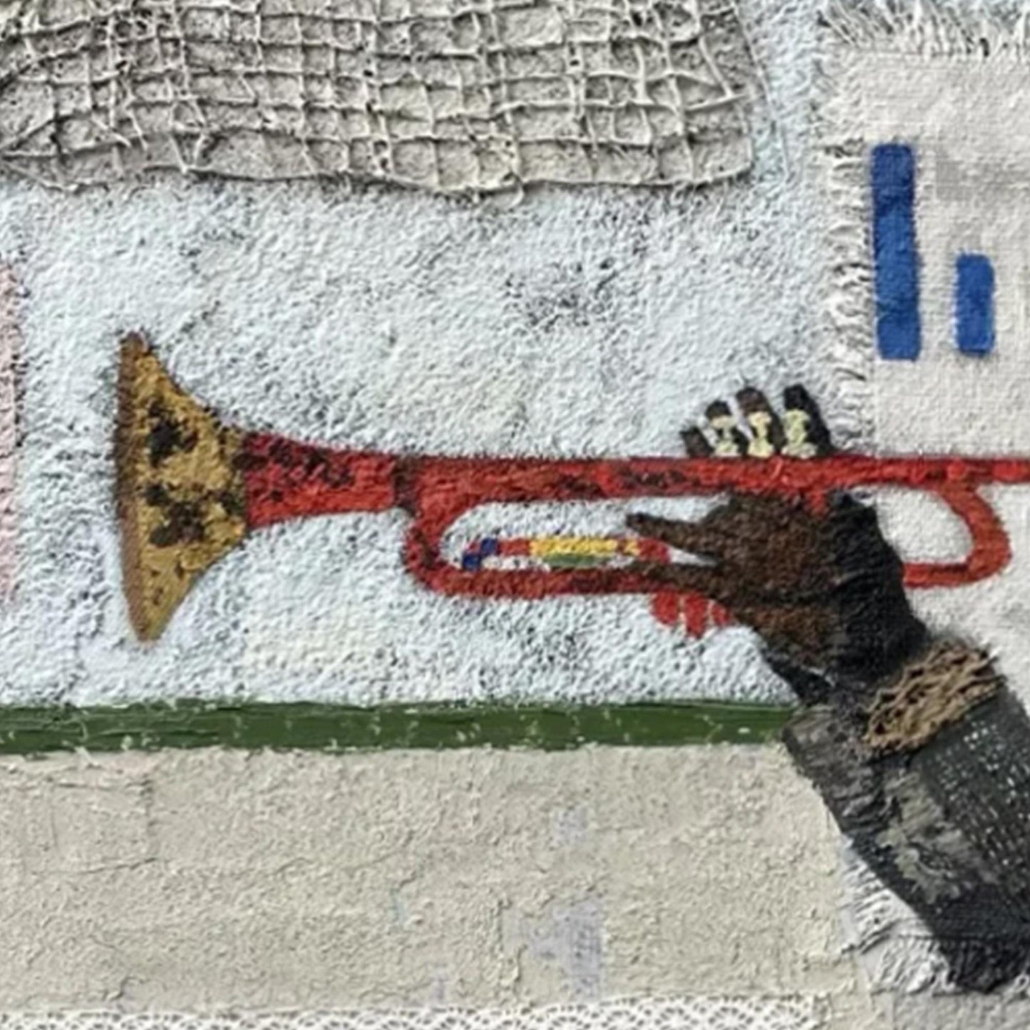 Textured Abstract 3D Texture Wall Art – Textured Trumpet Player Canvas Art