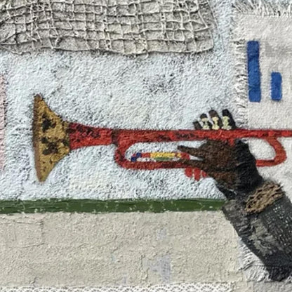 Textured Abstract 3D Texture Wall Art – Textured Trumpet Player Canvas Art