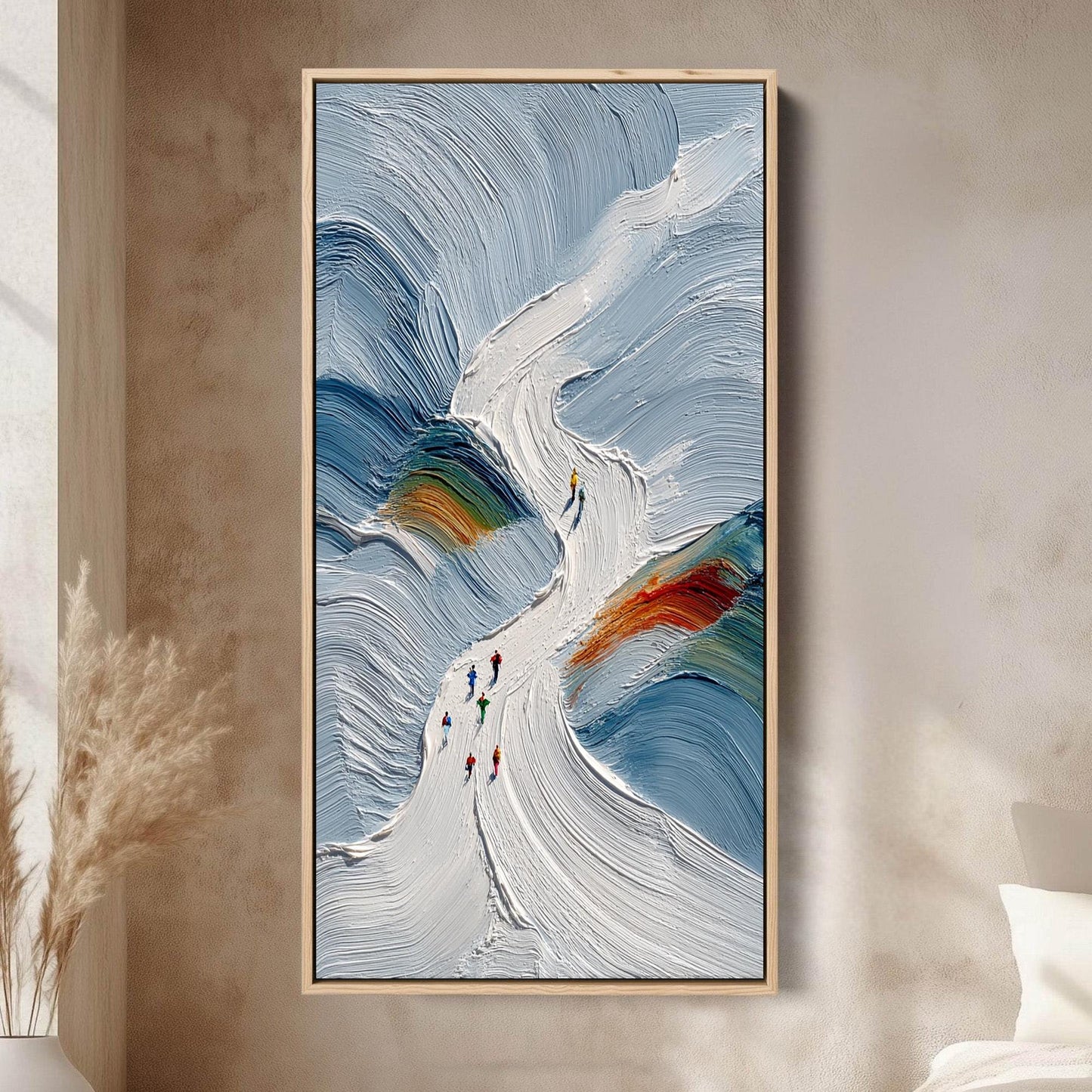 Colorful Impasto Abstract Wall Art – Ski Slope Painting