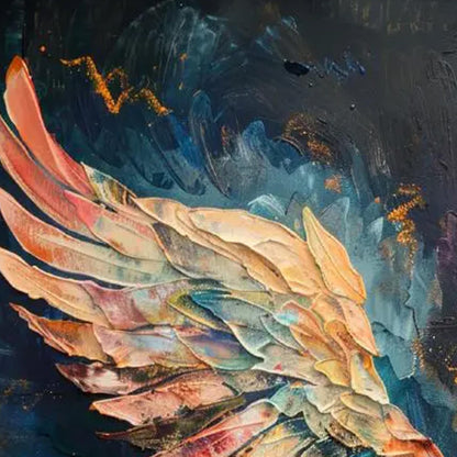 Colorful Impasto Bird Animal Wall Art