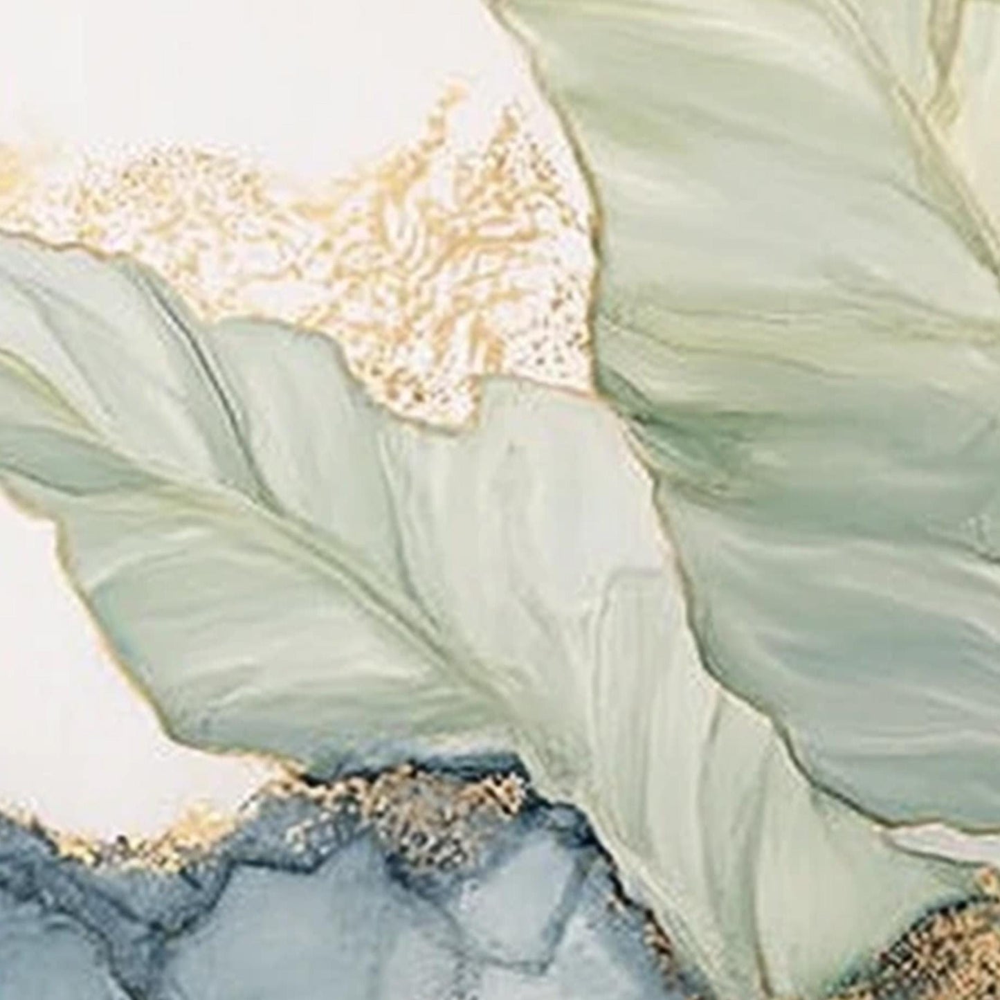 Blue and Green Abstract Floral Wall Art – Triptych Botanical Wall Art