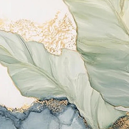 Blue and Green Abstract Floral Wall Art – Triptych Botanical Wall Art