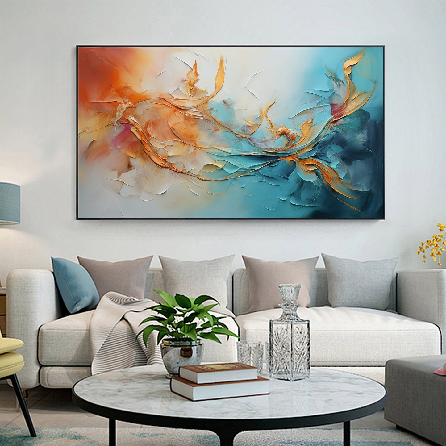 Framed – Colorful Floral Wall Art | Abstract Oil Painting, view 1