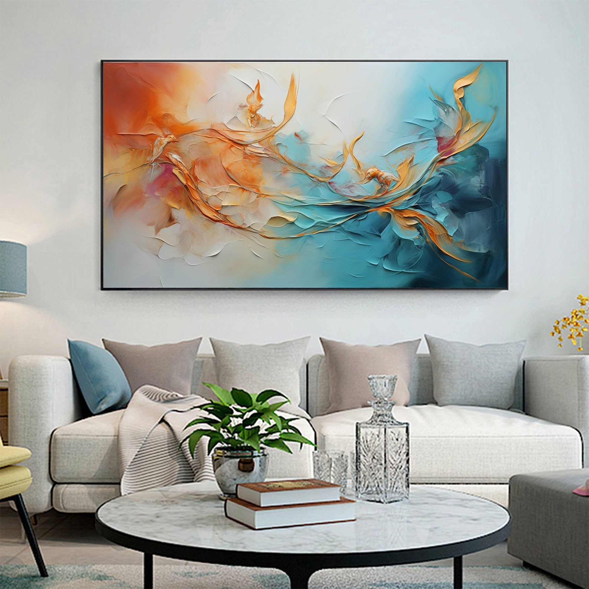 Framed – Colorful Floral Wall Art | Abstract Oil Painting, view 1