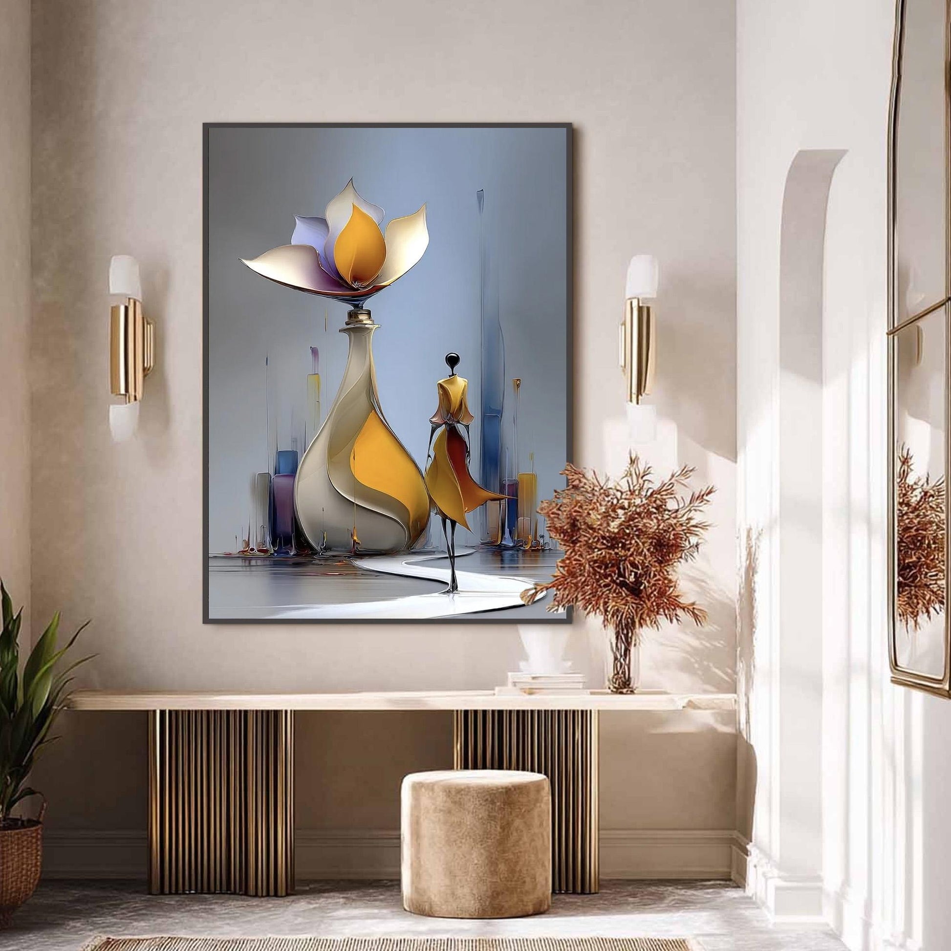 Modern Figurative Painting – Blue and Gold Ship | Painting, view 4