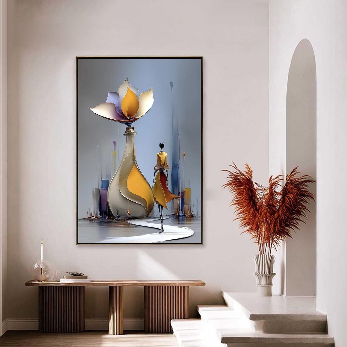 Modern Figurative Painting – Blue and Gold Ship | Painting, view 1