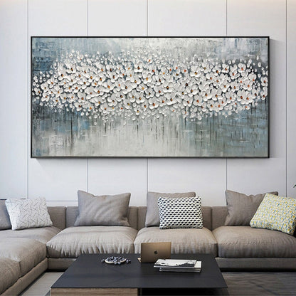 3D Cherry Blossom – Cherry Blossom Floral Wall Art | Abstract Textured Oil Painting, view 1
