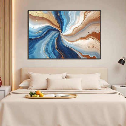 Blue and Teal Abstract Ocean Wall Art