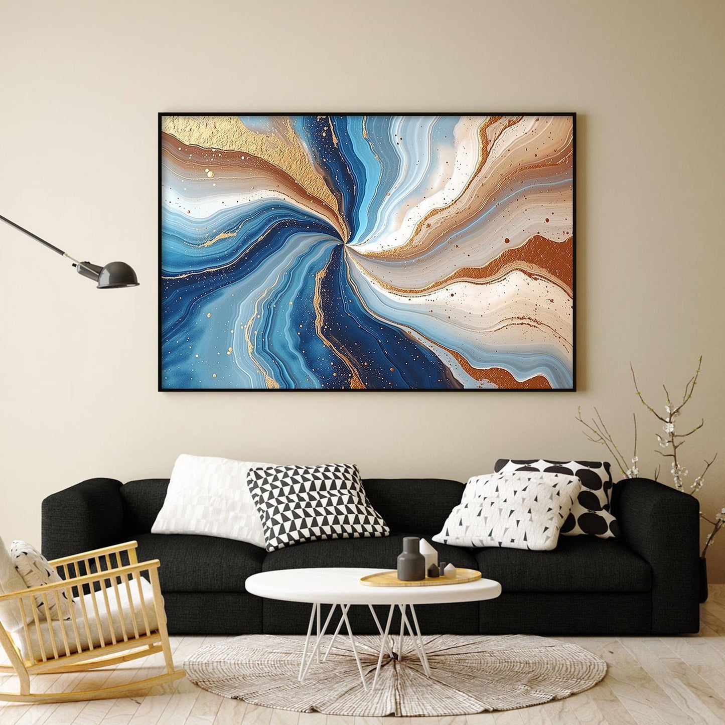 Blue and Teal Abstract Ocean Wall Art