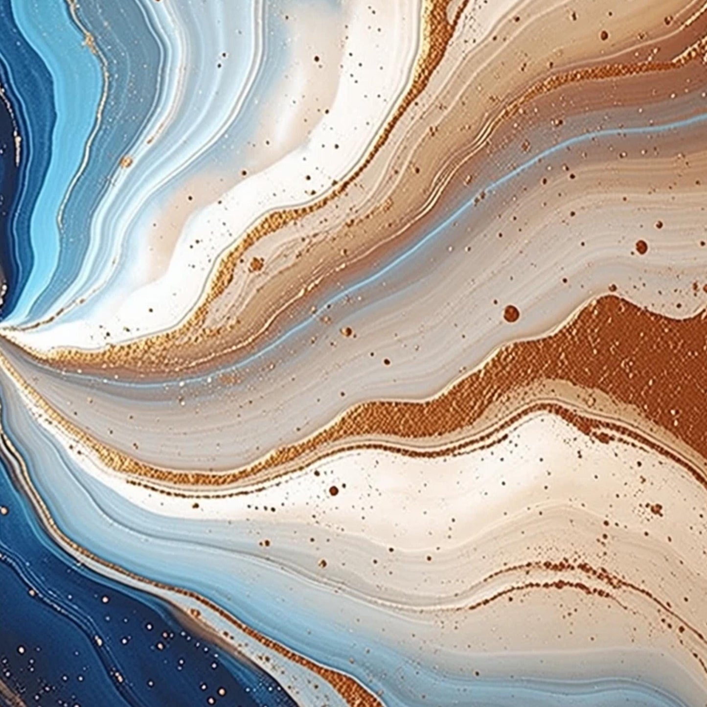 Blue and Teal Abstract Ocean Wall Art