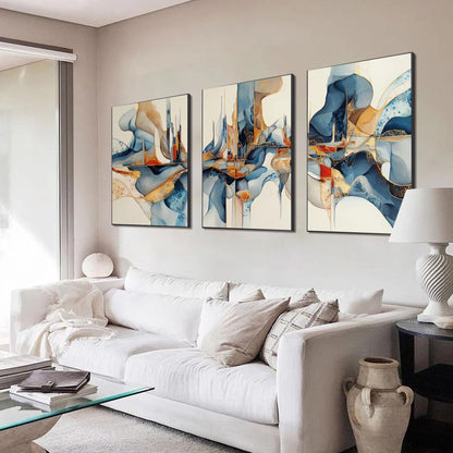 Large Blue Gold – Blue and Gold Abstract Wall Art | Painting, view 3