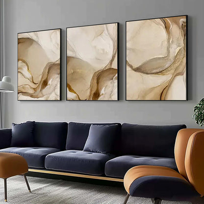 Neutral – Gold and Cream Neutral Abstract Wall Art | Painting, view 2