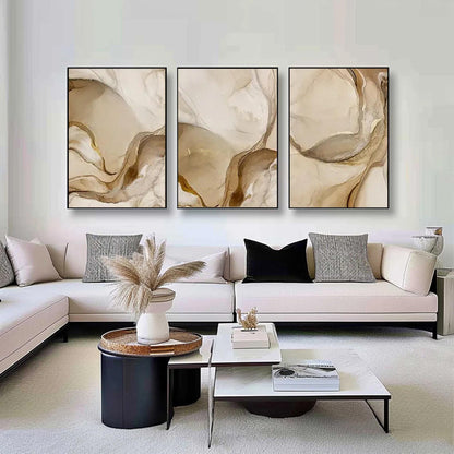 Neutral – Gold and Cream Neutral Abstract Wall Art | Painting, view 1