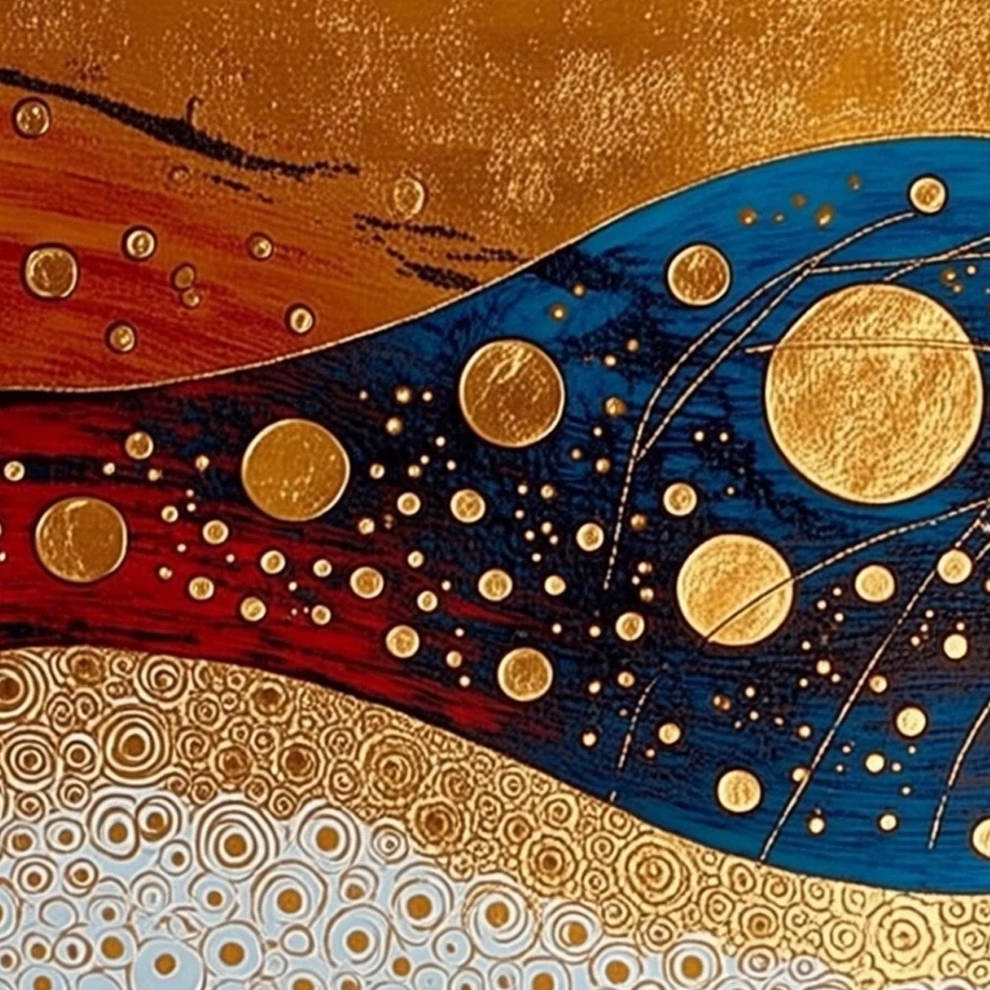 Blue and Gold Art Deco Geometric Wall Art – Art Deco Gold Blue Red