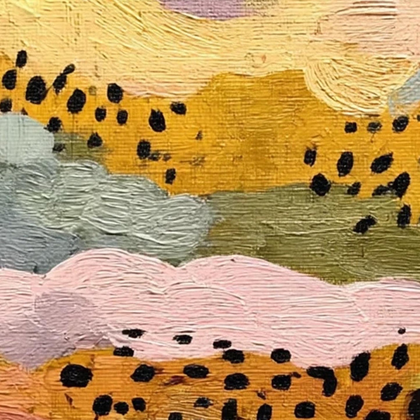 Mustard Pink – Sage and Gold Abstract Boho Wall Art | Textured Painting, view 5