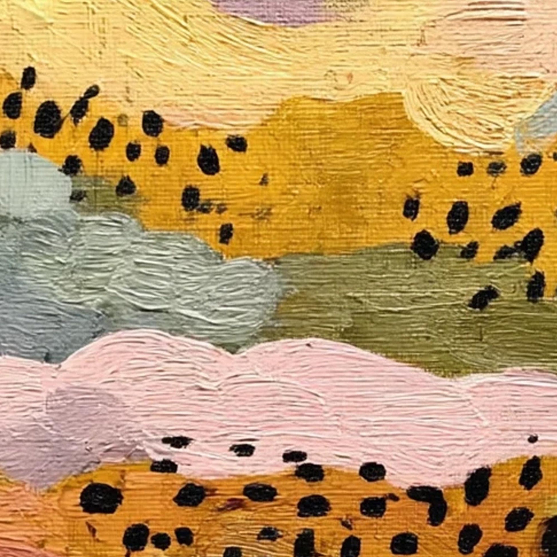 Mustard Pink – Sage and Gold Abstract Boho Wall Art | Textured Painting, view 5