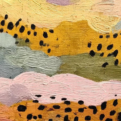 Mustard Pink – Sage and Gold Abstract Boho Wall Art | Textured Painting, view 5