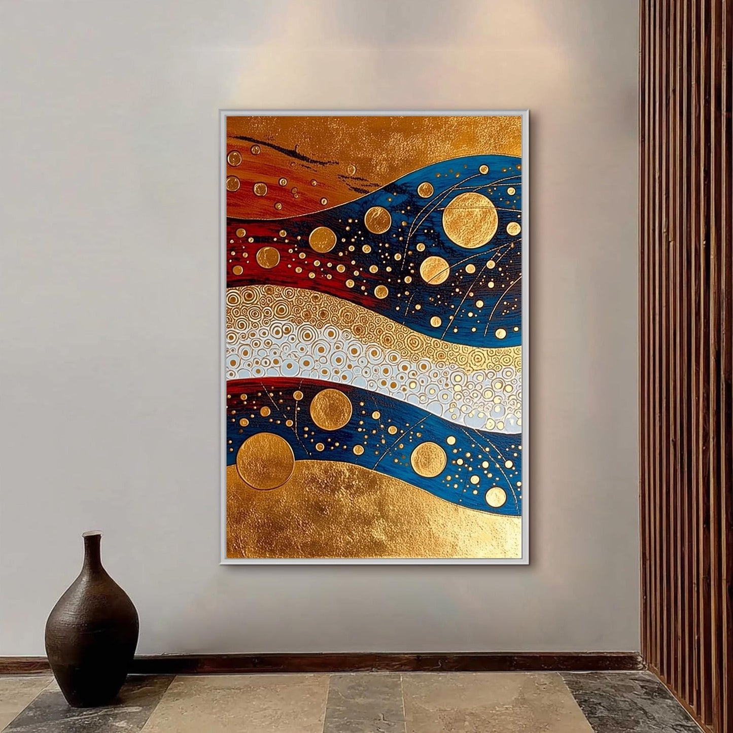 Blue and Gold Art Deco Geometric Wall Art – Art Deco Gold Blue Red