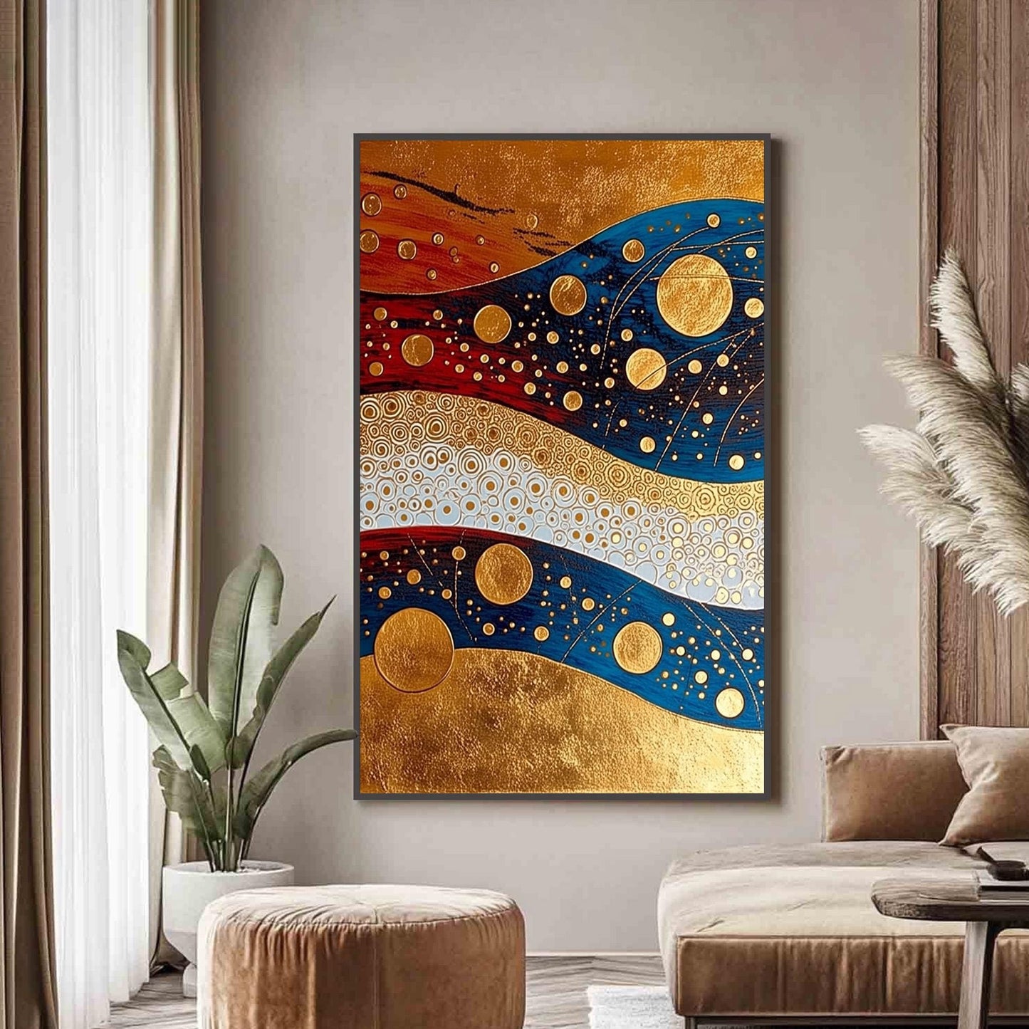 Blue and Gold Art Deco Geometric Wall Art – Art Deco Gold Blue Red