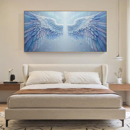 Blue Abstract – Frozen Angel Canvas Art - Blue Snowflake Wall Decor - Handmade Acrylic - Christmas Holiday Spiritual Gift