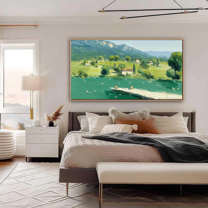 Colorful Impressionist Countryside Landscape Wall Art