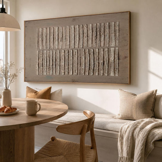 Textured Abstract Wall Art Neutral Wabi Sabi Canvas Painting for Living Room Decor