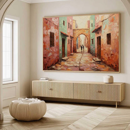 Handmade Acrylic - Mediterranean Wall Decor - Boho Travel Home Housewarming Gift – Cityscape City Architecture Wall Art | Boh