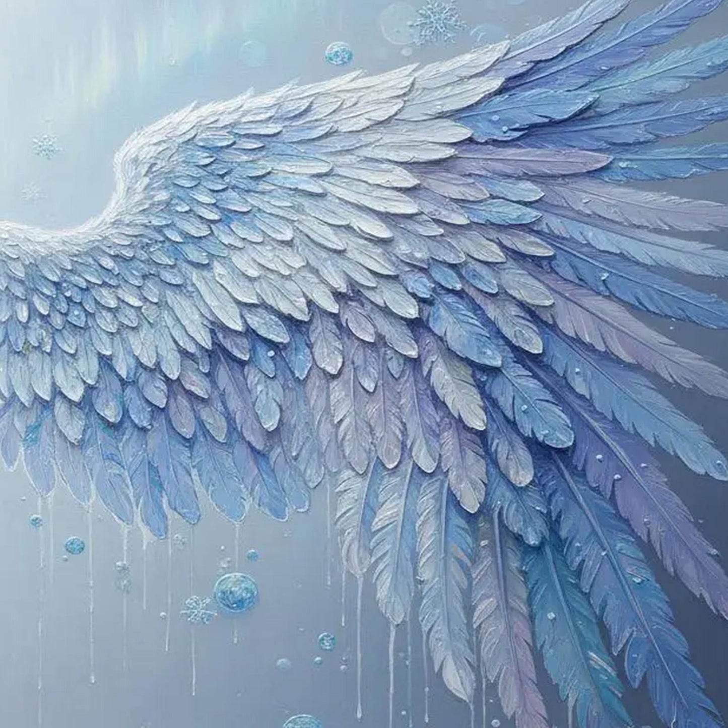 Blue Abstract – Frozen Angel Canvas Art - Blue Snowflake Wall Decor - Handmade Acrylic - Christmas Holiday Spiritual Gift