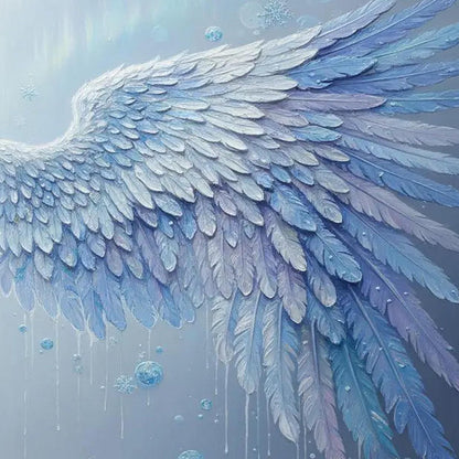 Blue Abstract – Frozen Angel Canvas Art - Blue Snowflake Wall Decor - Handmade Acrylic - Christmas Holiday Spiritual Gift
