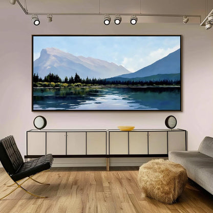 Blue and Teal Lake Landscape Wall Art